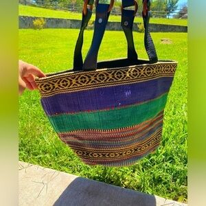 NWT ETHNIC shoulder bag handwoven multicolor boho style lined made in India